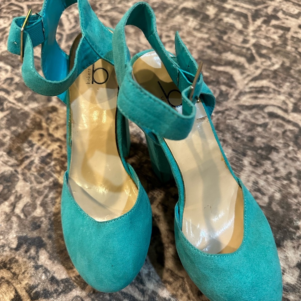 Teal Suede Women's Heels